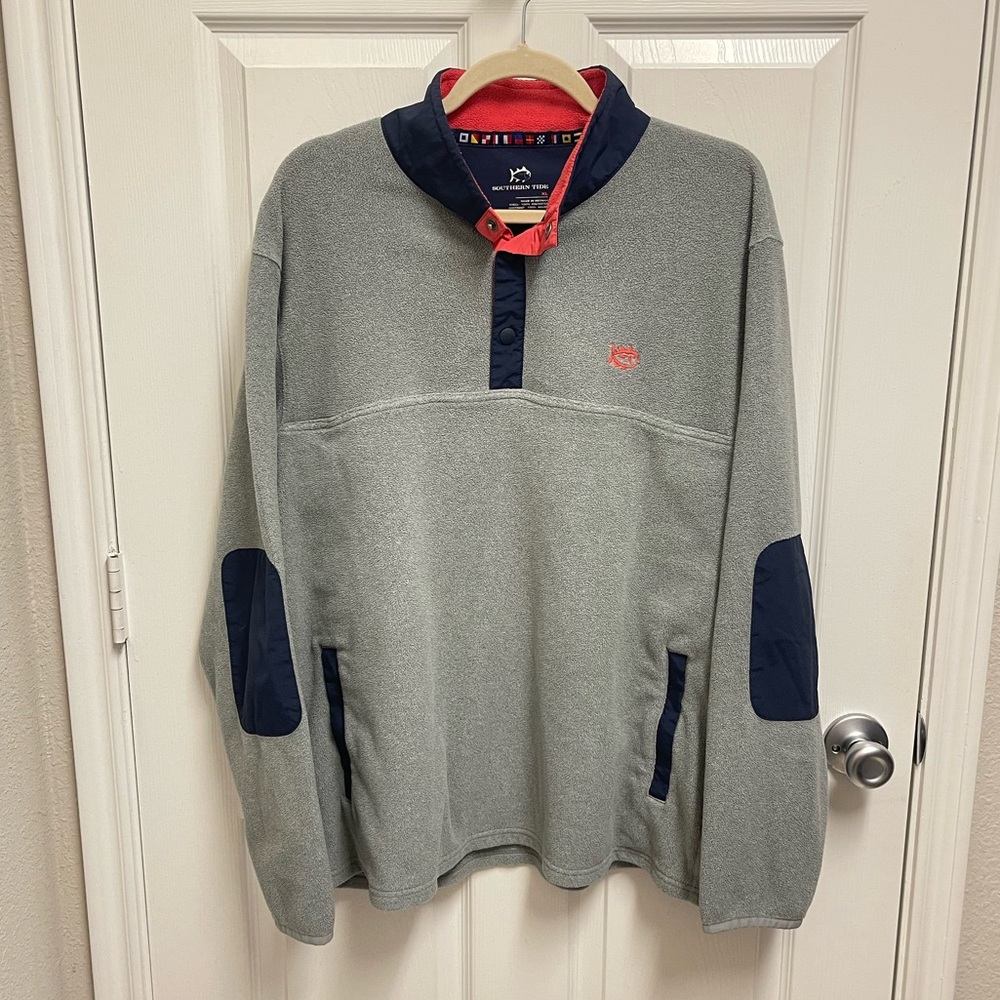 Southern Tide Fleece Snap Neck Sweater